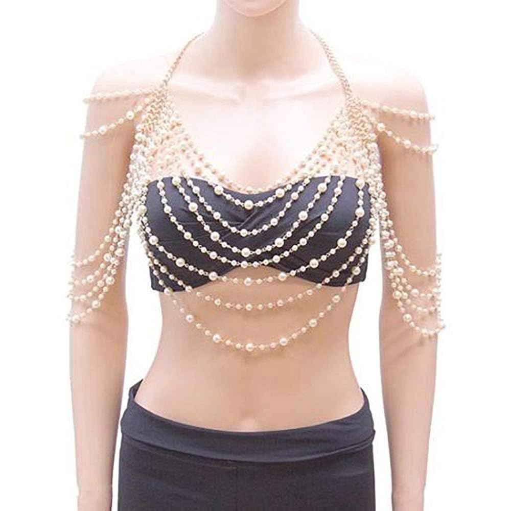 Amazon.com: Wraith of East Sexy Women Pearls Beaded Body